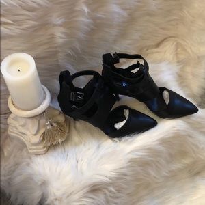 Black ankle heel boots. Worn twice.